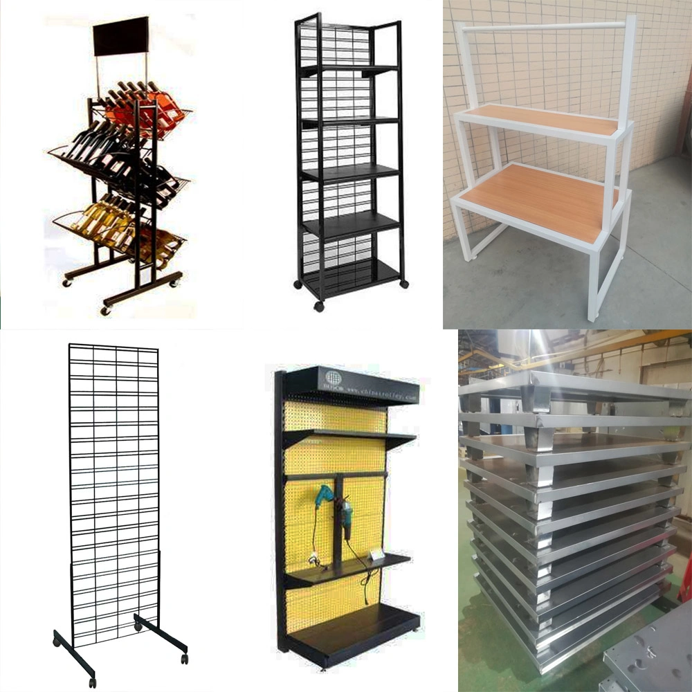 Metal Steel Storage Store Wire Pegboard Hook Poster Exhibition Floor Supermarket Universal Tools Gondola Display Rack Shelf Stand