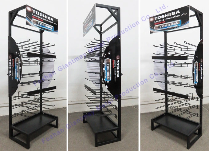 Store Free Standing Metal Iron Hook Hanging Battery Display Stand