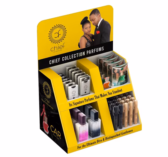 Soporte de exhibición de mostrador PDQ de papel con ganchos para venta minorista