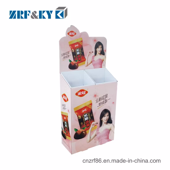 Color impreso personalizado corrugado/cartón/papel artístico soporte de exhibición piso de encimera estantes de exhibición de alimentos/estante/caja/soporte